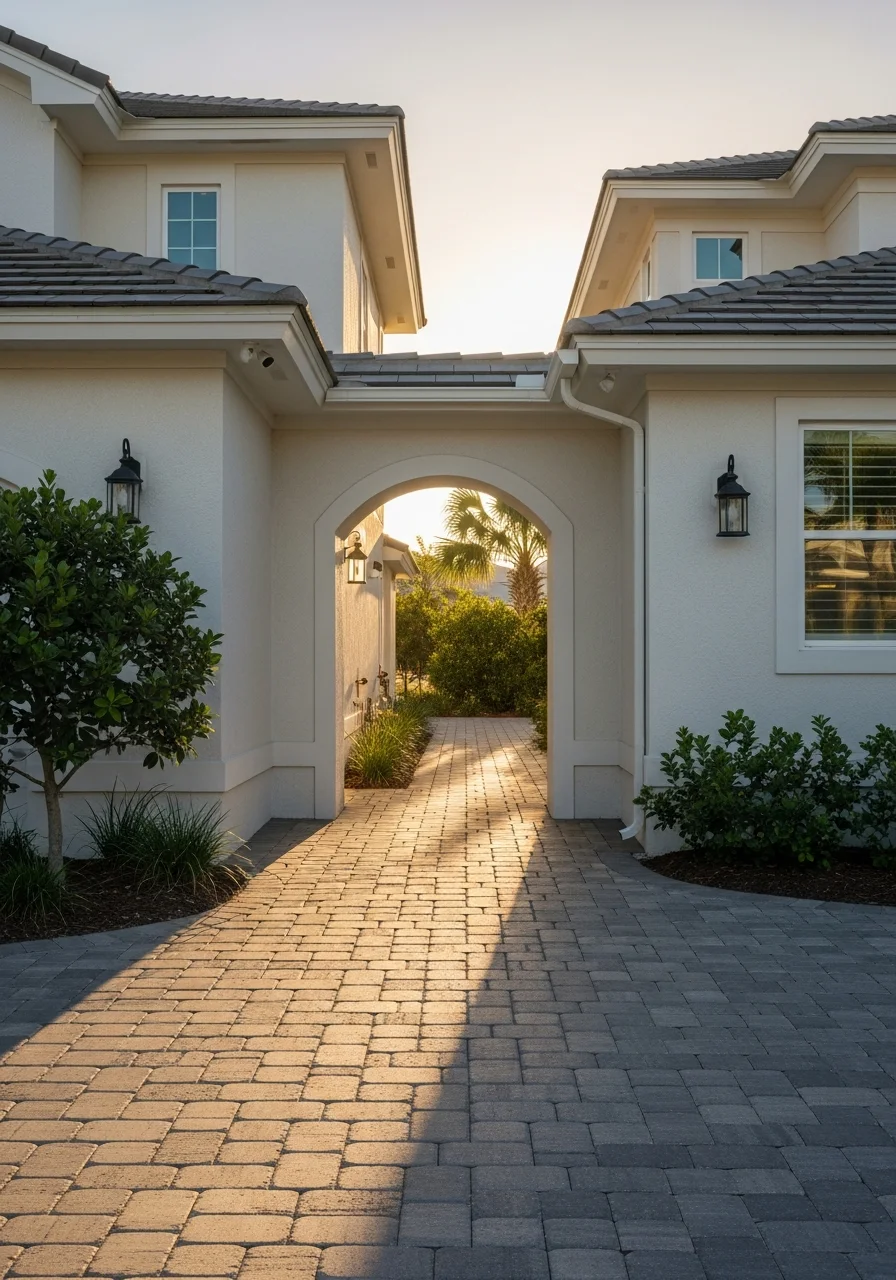 Detail of a Clearwater home showing weather-resistant materials, coastal finishes, and maintenance-friendly design.