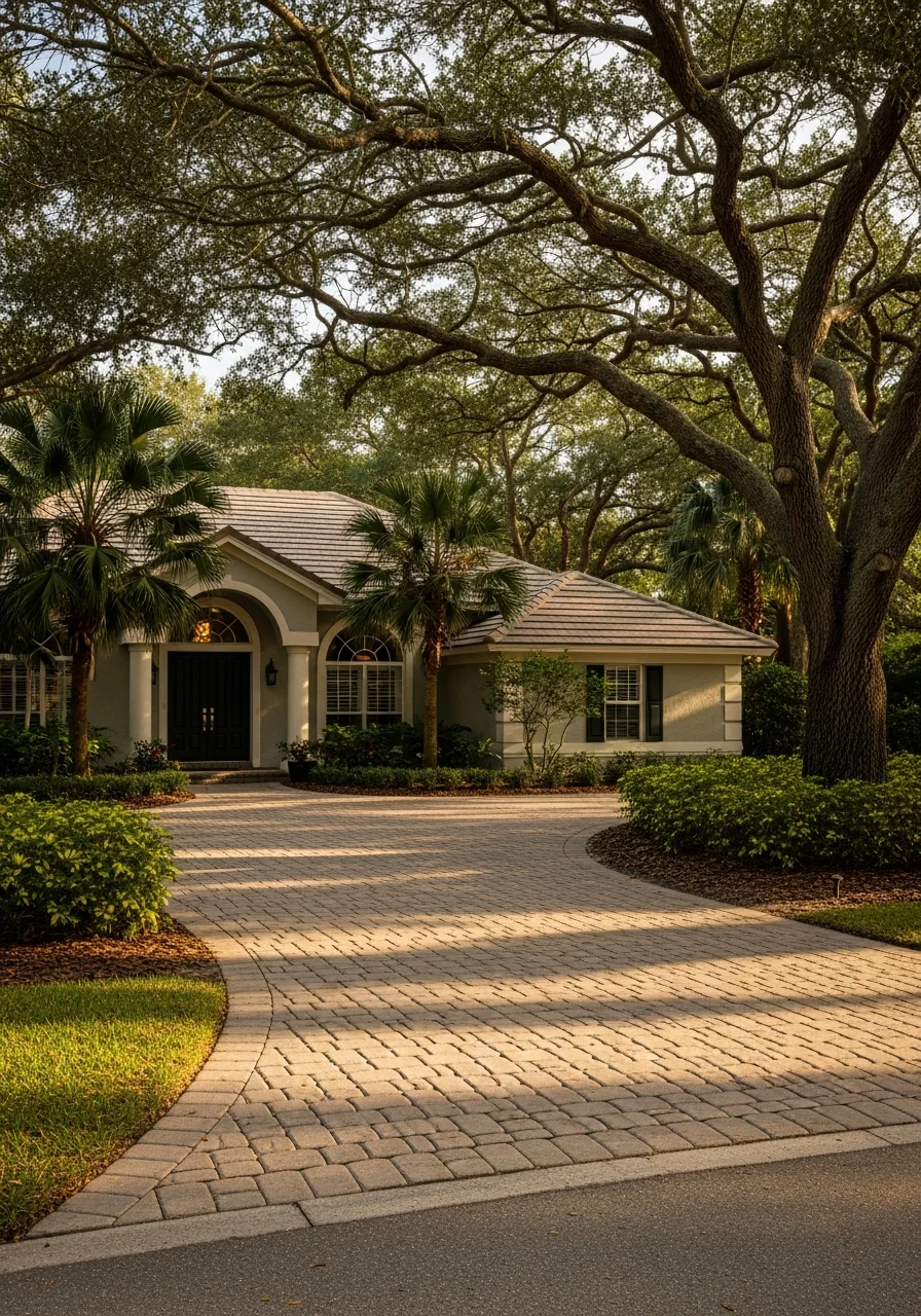 Street-level photo of a typical Hillsborough County residential property with mature landscaping and local architecture.
