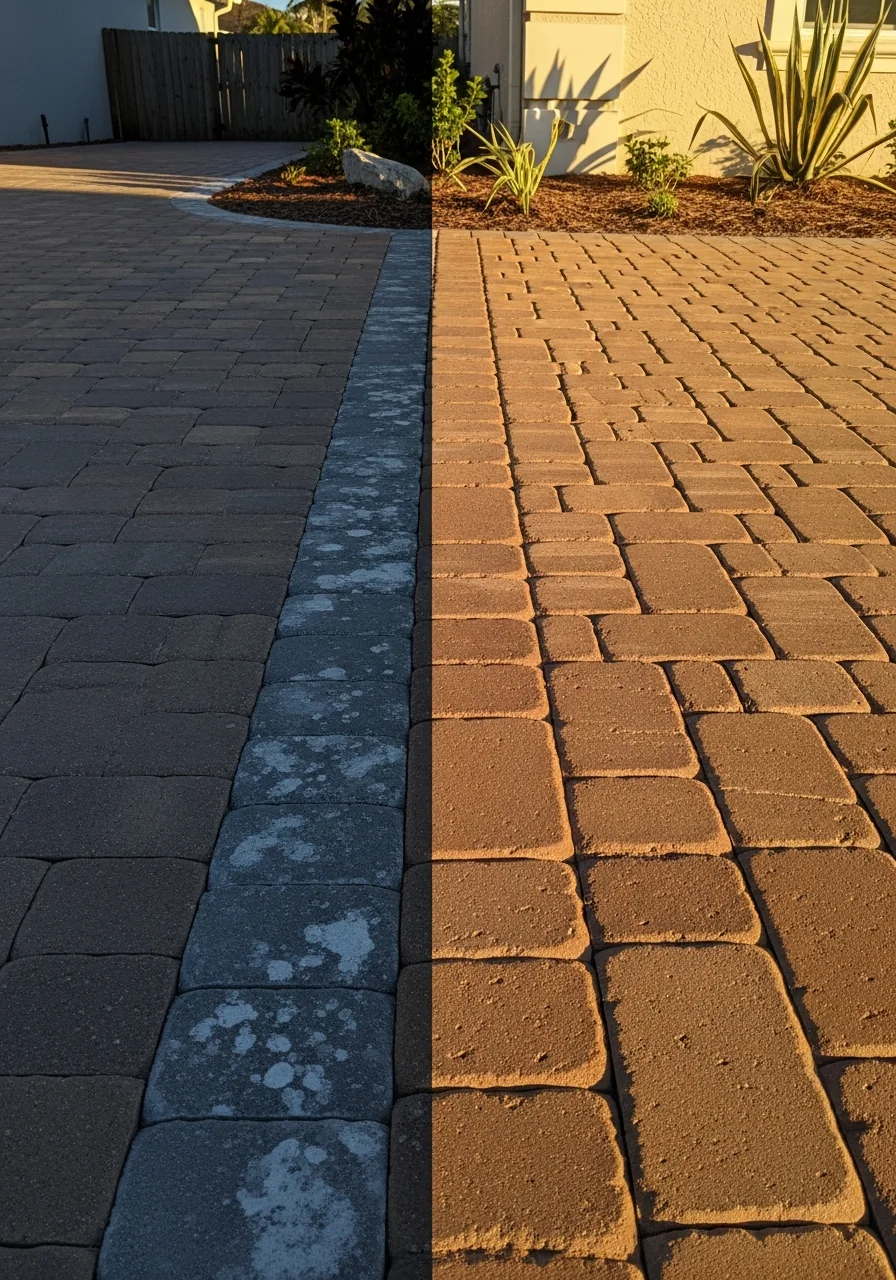 Detail shot of a Pinellas County home showing weather-resistant materials and coastal-appropriate landscaping.